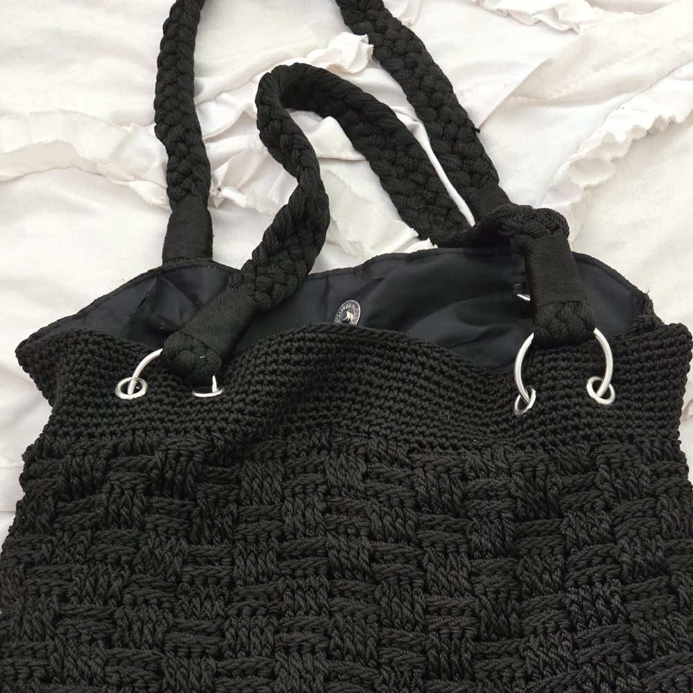 Black macromae tote